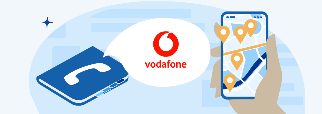 Ilustración de cabecera que representa las tiendas de Vodafone en Carcaixent